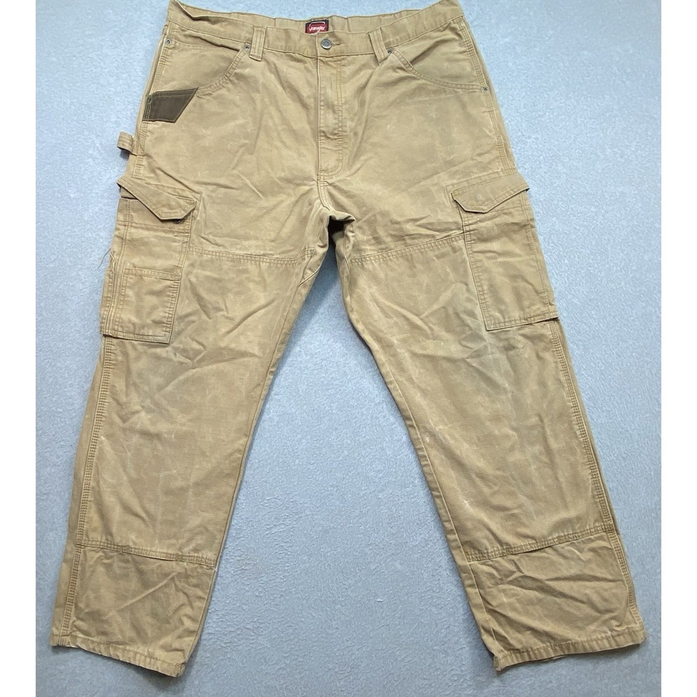 Wrangler Riggs Workwear Khaki Cargo Pants‎ Men's 40x40 Ripstop Ranger Distressed